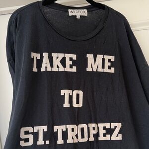 Wildfox Black St. Tropez Graphic Top